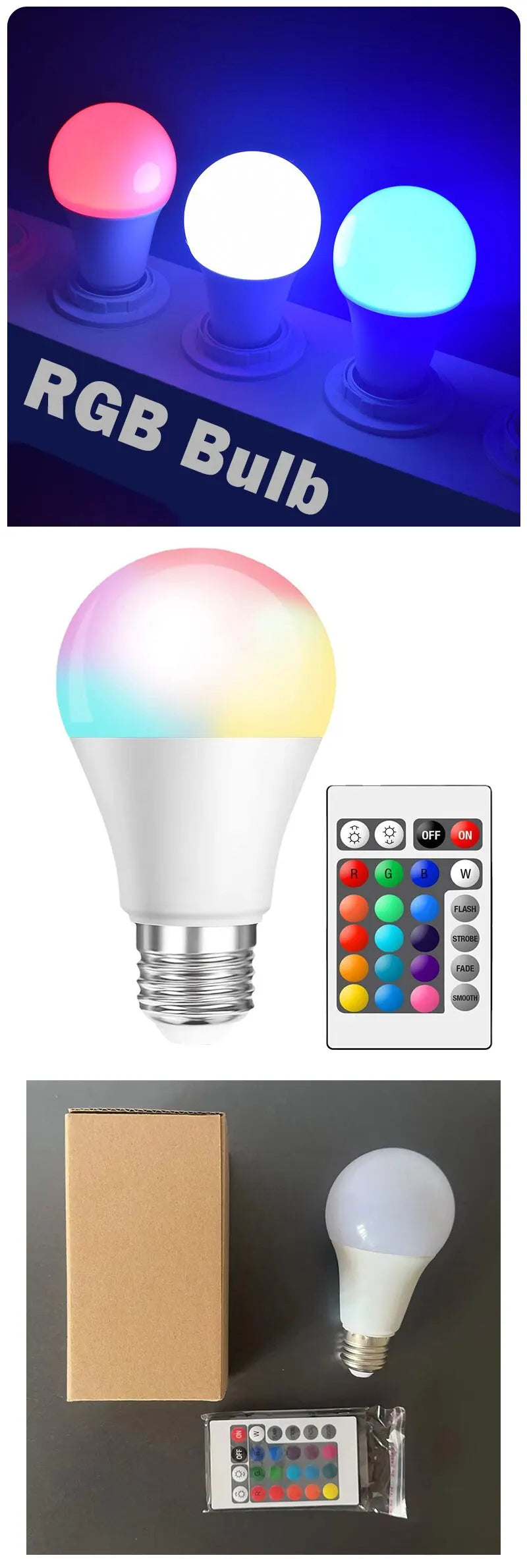 16 Color RGB Bulb 220V