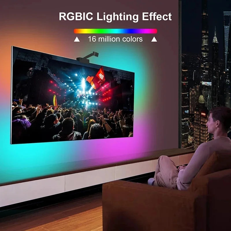 TV Backlight RGBIC - USB Led Strip With Camera App Control Smart TV