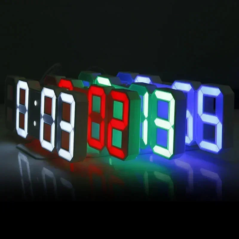 3D LED Digital Alarm Clock Wall Clock