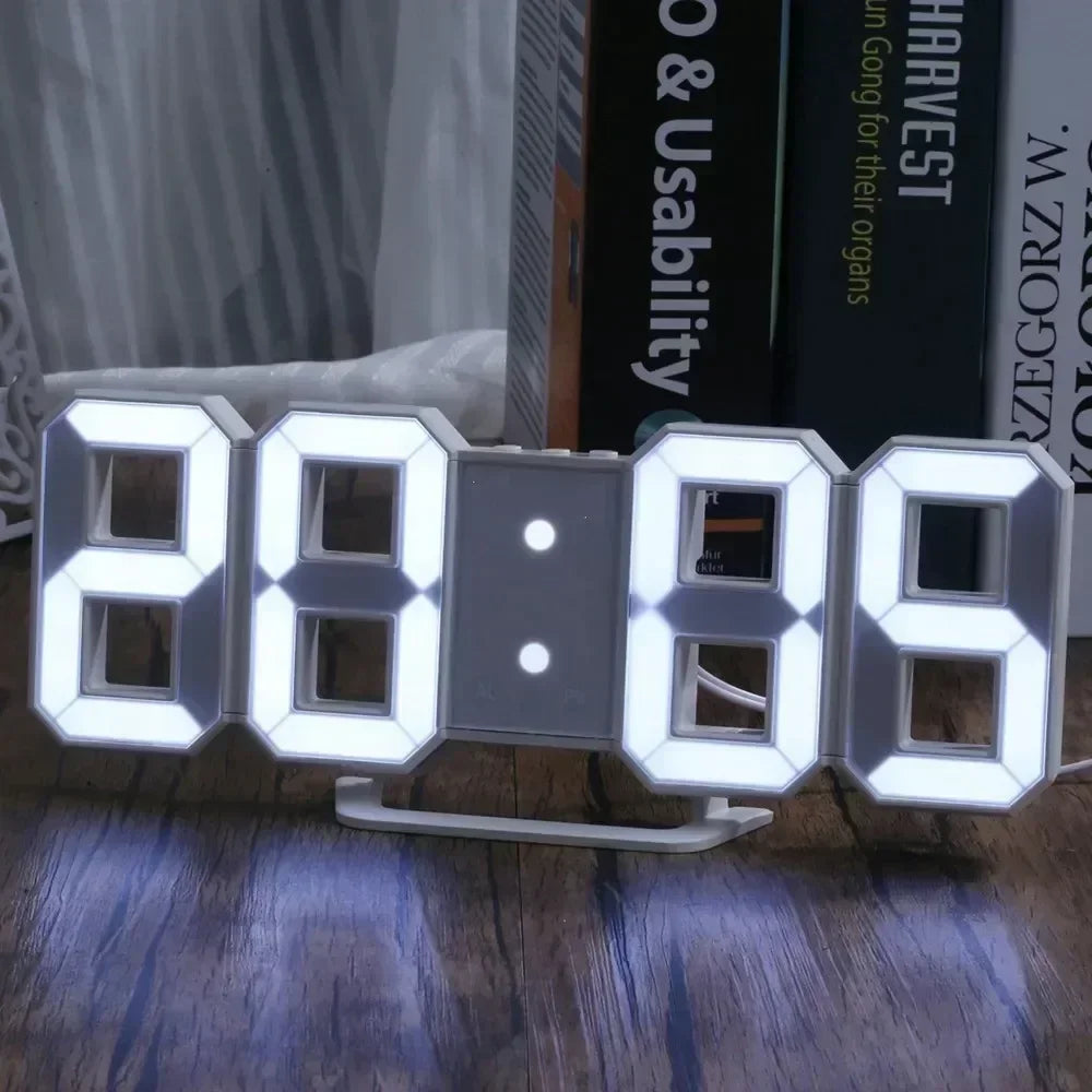 3D LED Digital Alarm Clock Wall Clock