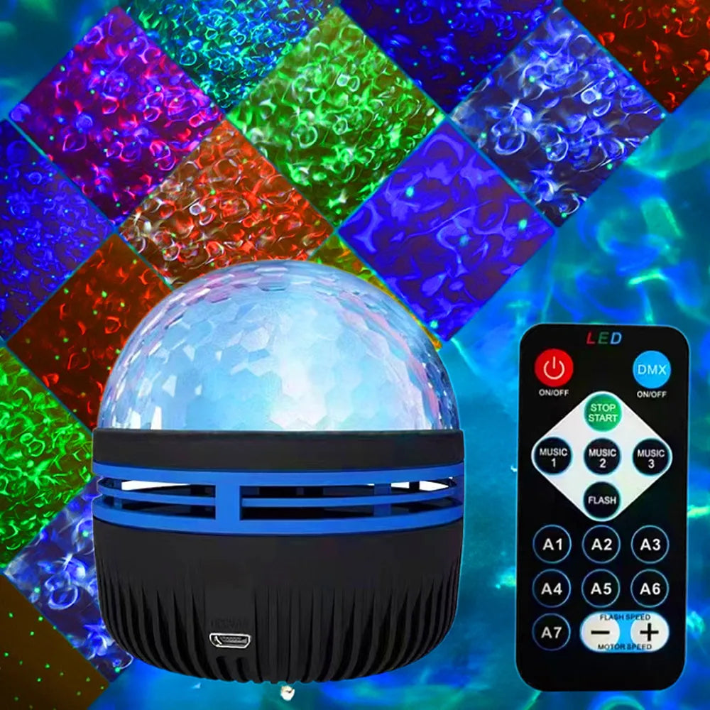 Galaxy Projector Aurora Night Light 360° Rotating RGB Colorful Night Light with Remote Control