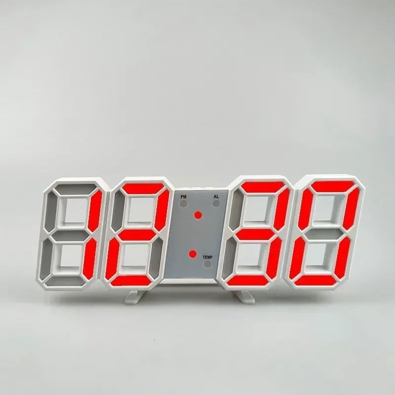 3D LED Digital Alarm Clock Wall Clock