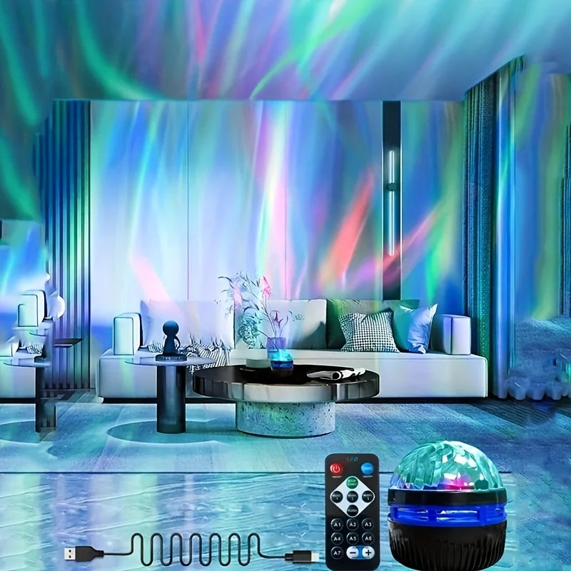 Galaxy Projector Aurora Night Light 360° Rotating RGB Colorful Night Light with Remote Control