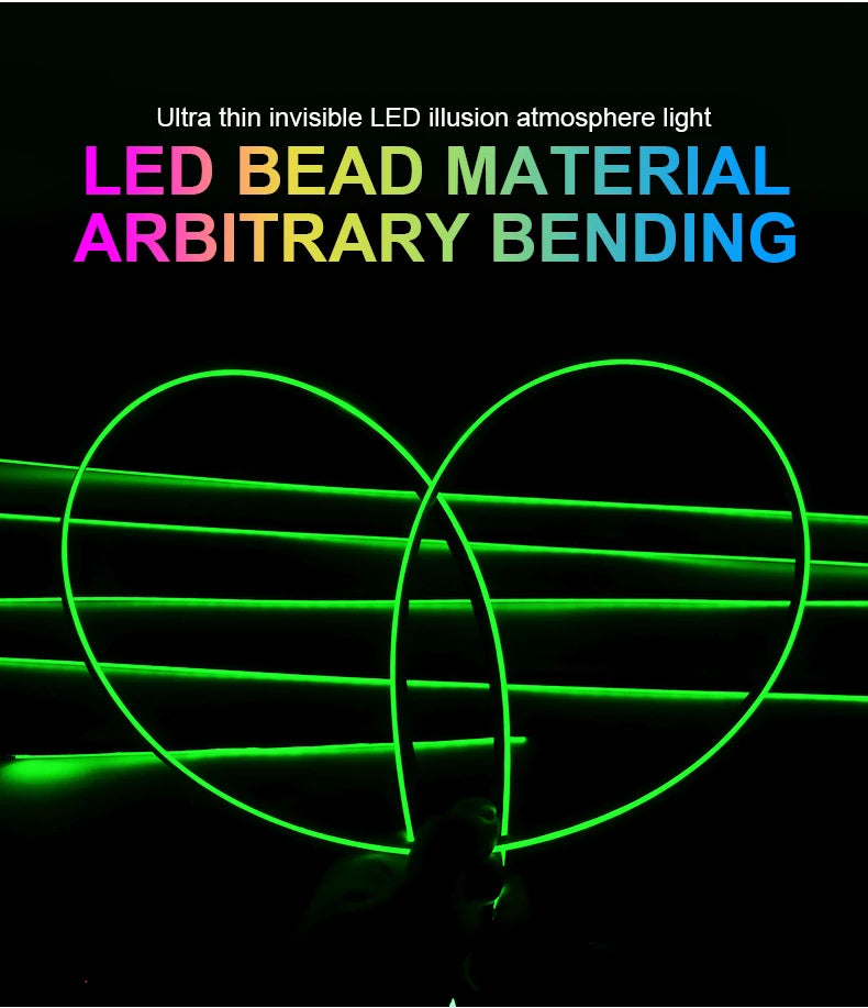 18 in 1 Car Ambient Light Interior RGB Neon Acrylic Strip Atmosphere Lighting Kit