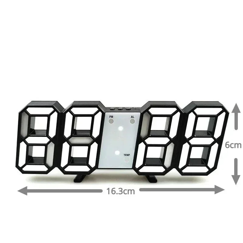 3D LED Digital Alarm Clock Wall Clock
