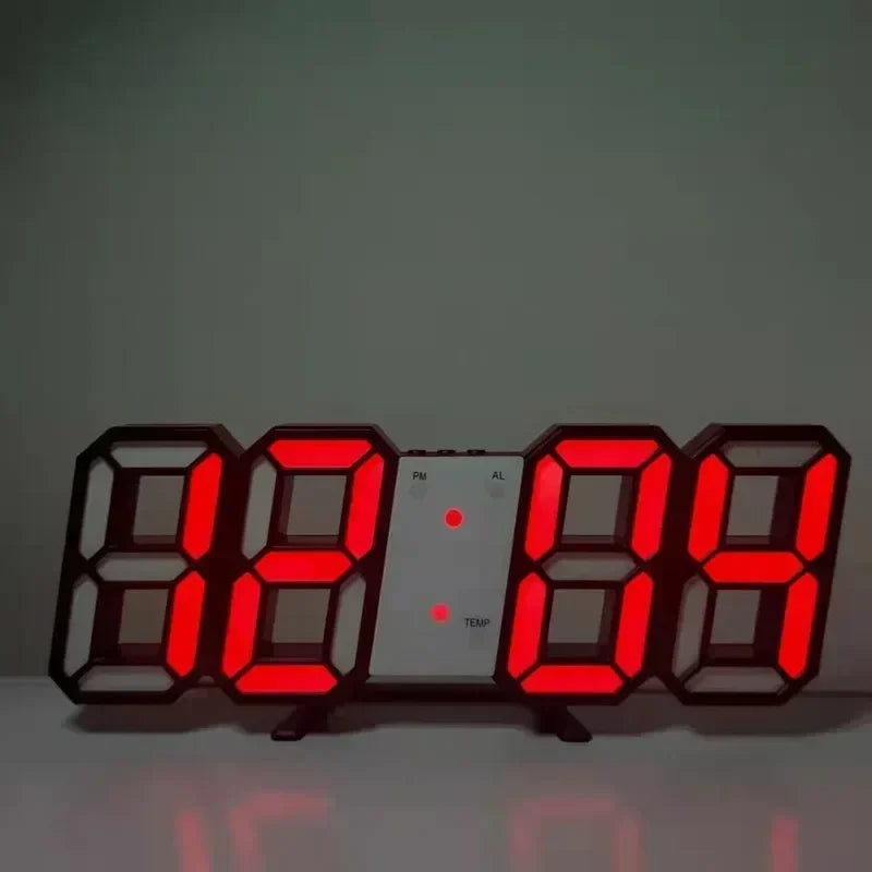 3D LED Digital Alarm Clock Wall Clock