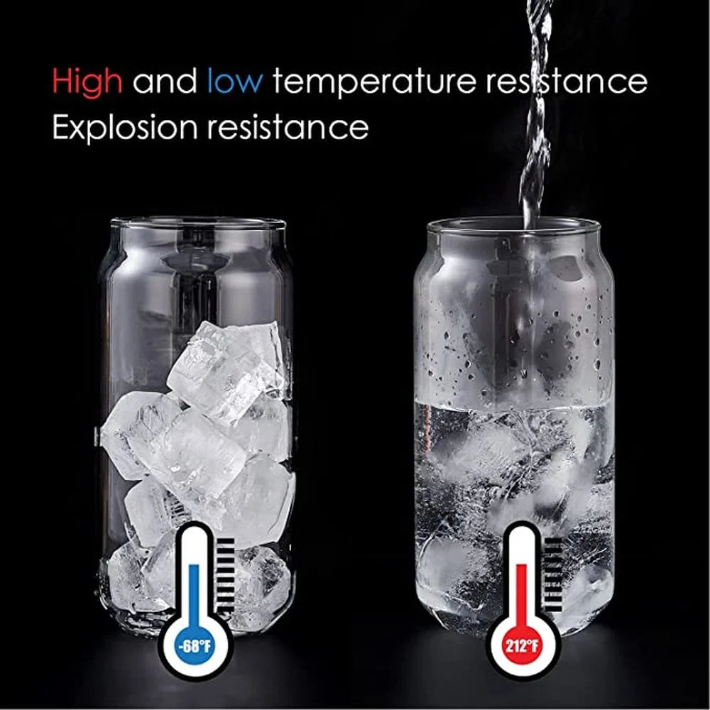 Glass Cup With Straw and Bamboo Lid Transparent Cup Cold Drinking Glass